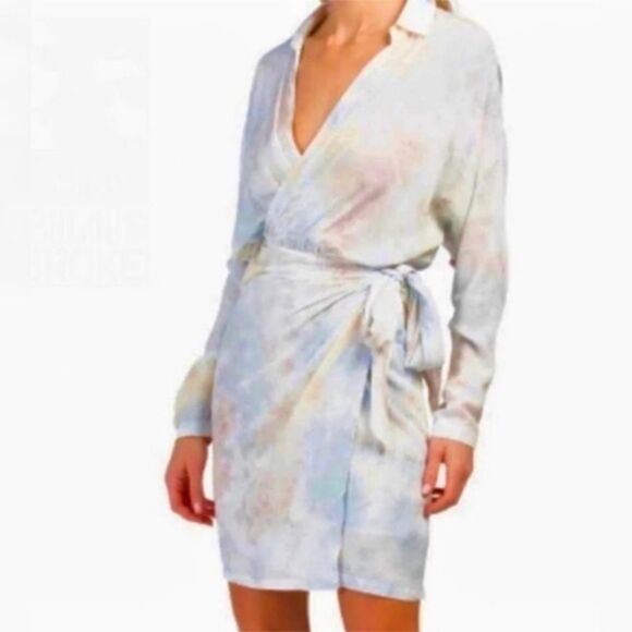 NWT Young Fabulous & Broke Raine Tie Dye Wrap Shirt Dress XSmall - Picture 1 of 10